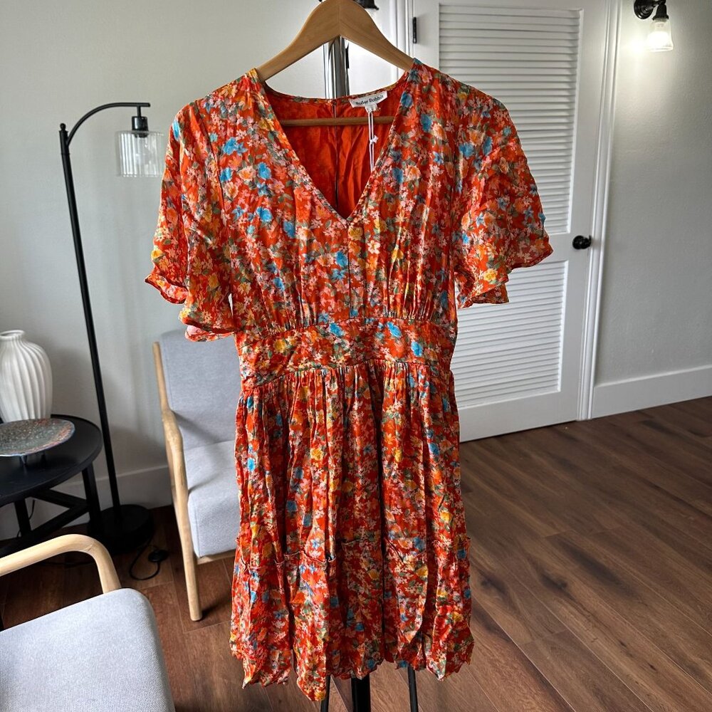 Womens Roller Rabbit Orange Floral Vado Cecilia Dress NWT S $178